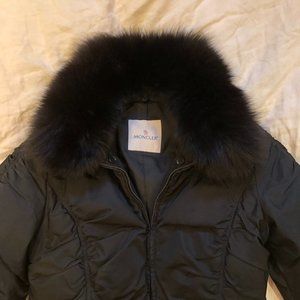 Moncler Puffer Coat with Fur, Size 2